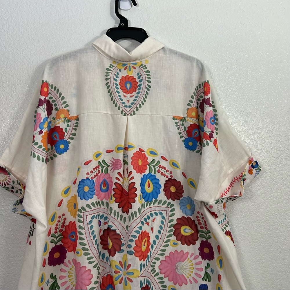 Xuna Italian Art to Wear Tunic Shirt Dress Colorful Vacation Resortwear OS - Picture 7 of 11